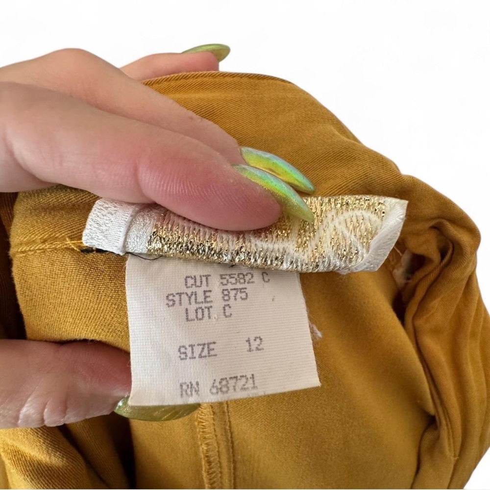 Cache Vintage Blouse Button Down Yellow Ruffled B… - image 7